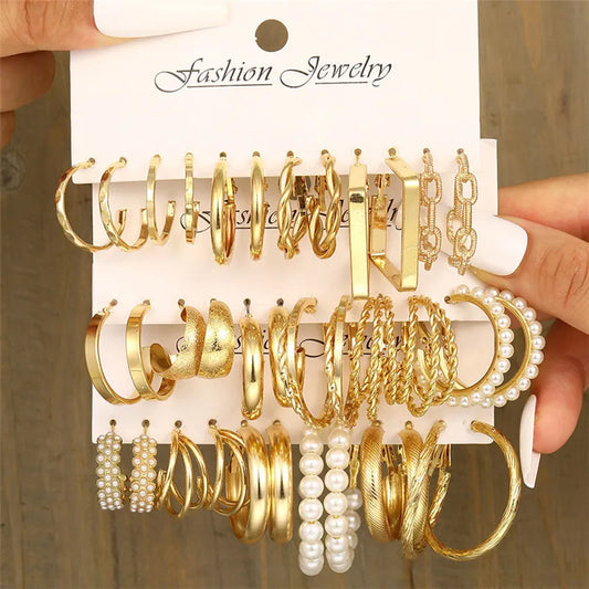Set de Boucles d'Oreilles Créoles