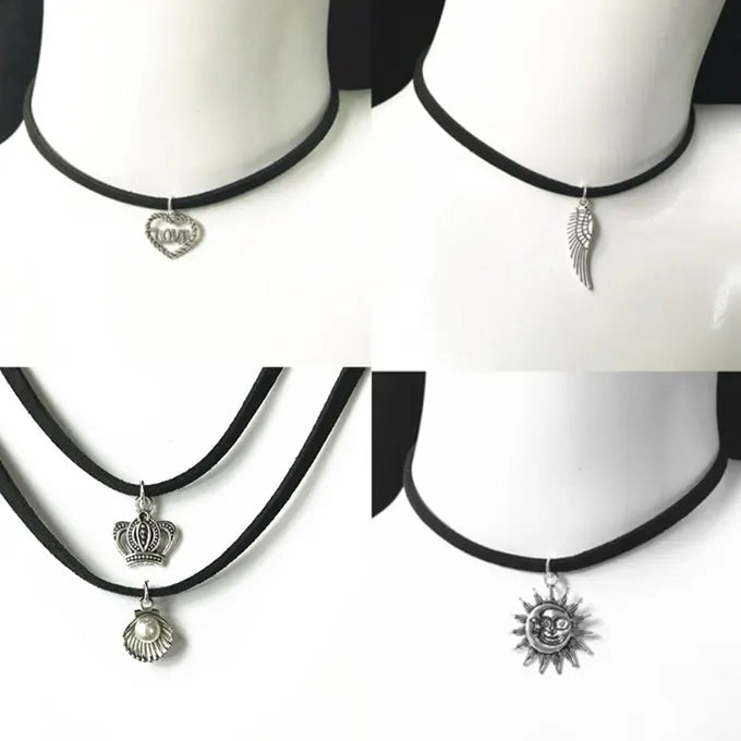 Collier Ras-du-Cou Gothic Punk en Velours Noir – Style Steampunk