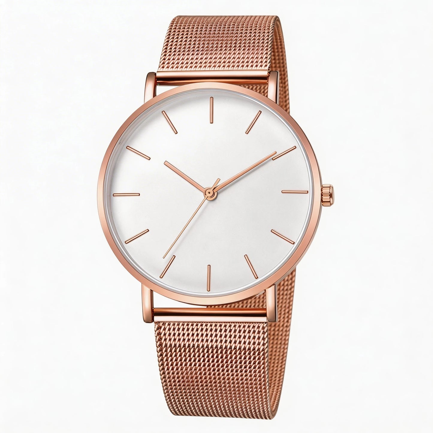 Montre Femme Luxe Or Rose avec Bracelet – Quartz Élégante