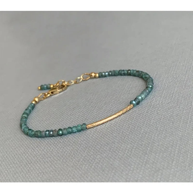 Bracelet exquis en pierre bleue,