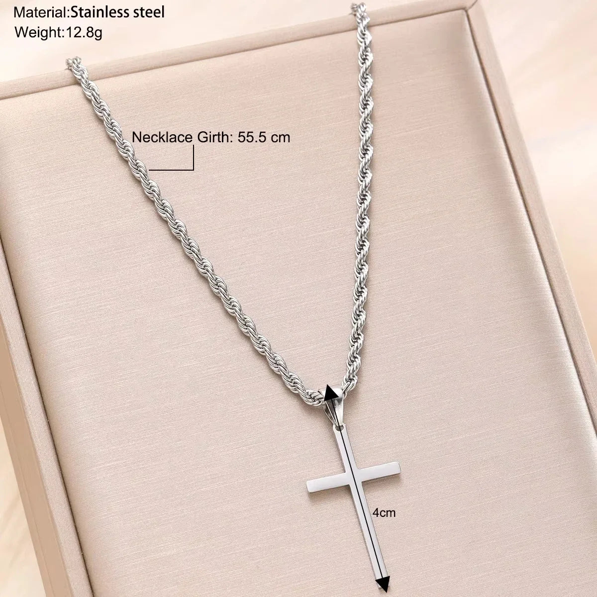 Collier Croix Minimaliste en Acier Inoxydable – Finition Dorée Unisexe