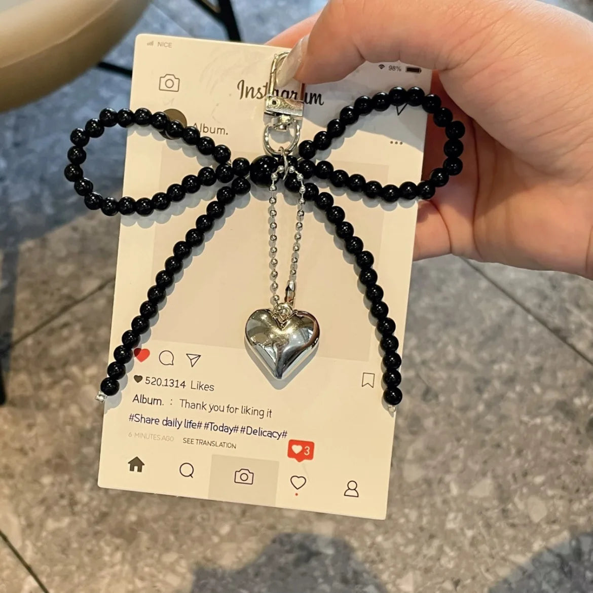 Porte-clés Perles & Nœud Papillon – Accessoire Mode
