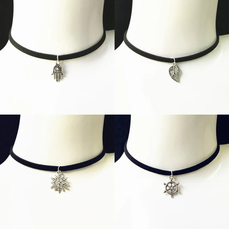 Collier Ras-du-Cou Gothic Punk en Velours Noir – Style Steampunk