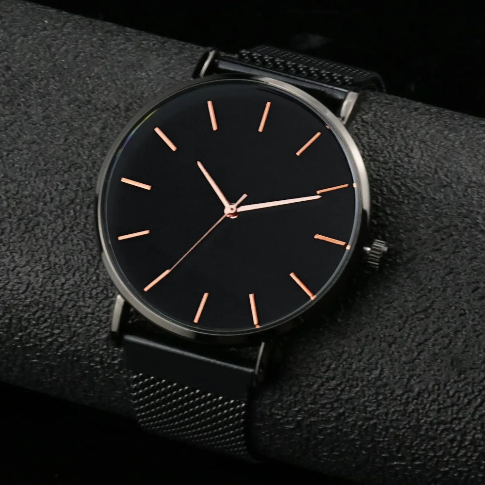 Montre Femme Luxe Or Rose avec Bracelet – Quartz Élégante