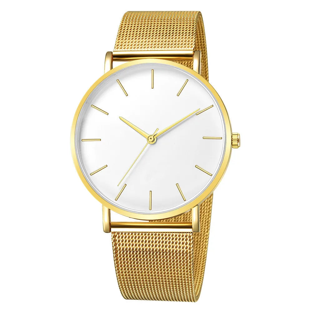 Montre Femme Luxe Or Rose avec Bracelet – Quartz Élégante