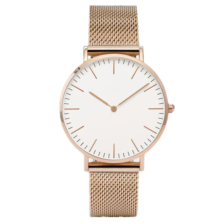 Montre Femme Luxe Or Rose avec Bracelet – Quartz Élégante