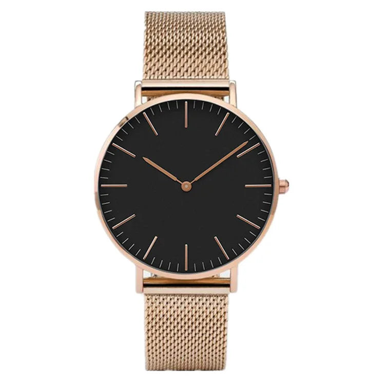 Montre Femme Luxe Or Rose avec Bracelet – Quartz Élégante